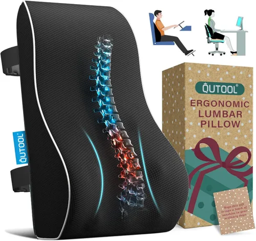 QUTOOL Almohada de apoyo lumbar con caja de regalo DIY - Regalos de cumpleaños para mujeres y hombres, soporte de espalda ergonómico con cubierta de