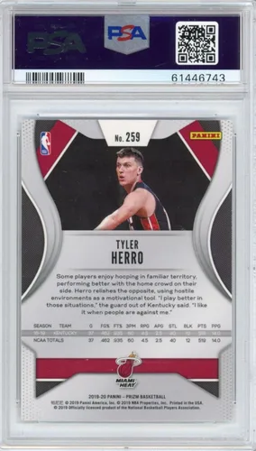 Vista 2 de Calificado 2019-20 Panini Prizm Tyler Herro #259 Rookie RC Basketball Card PSA 10 Gem Mint