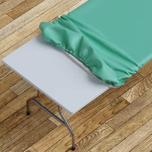Vista 19 de Sorfey Mantel ajustado con elástico, vinilo con parte trasera de franela, se adapta a mesa de 24 x 48 pulgadas, rectangular, a prueba de agua, fácil