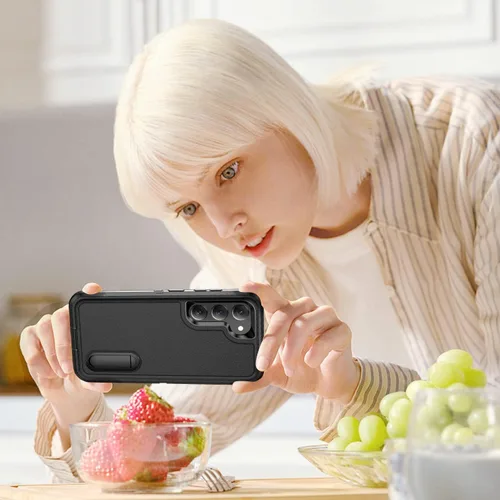 Vista 9 de IDweel - Funda para Galaxy S23 con soporte integrado para hombre, color Negro