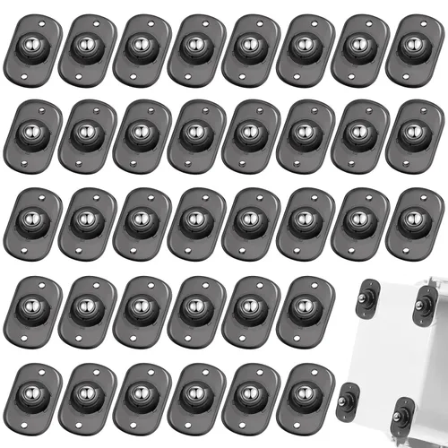 Vista 35 de Honoson 8 Piezas Ruedas Giratorias Autoadhesivas Rodillos para Electrodomésticos Deslizadores de Electrodomésticos para Cocina Rueda Universal Negro