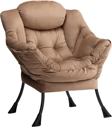 Vista 13 de HollyHOME - Silla perezosa con otomano plegable, sillón de ocio acentuado y cómodo, taburete plegable con reposapiés, sofá de ocio y silla