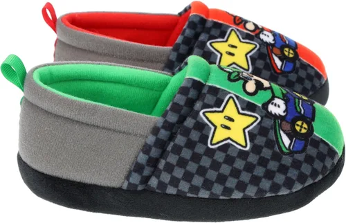 Vista 3 de Super Mario Pantuflas para niños Mario y Luigi Nintendo Pantuflas sin cordones