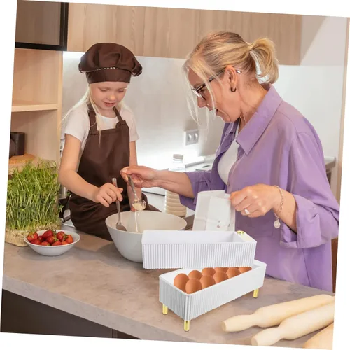 Vista 2 de Angoily Refrigerator Egg Shelf Egg Storage Rack Bin Organizing Rack for Refrigerator Preservation Holder Fits