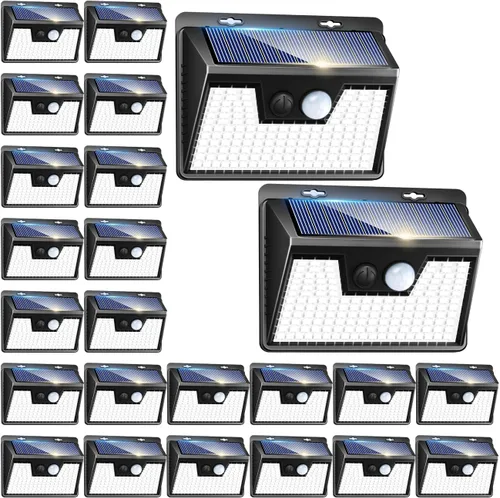 Vista 50 de Peasur Luces Solares para Exteriores con Sensor de Movimiento, 140 LED Luz Solar Alimentada por Energía Solar para Cerca Impermeable, 3 Modos
