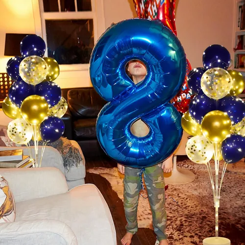 Vista 5 de Cicicooie - Juego de 2 soportes para globos para decoración de fiesta Negro