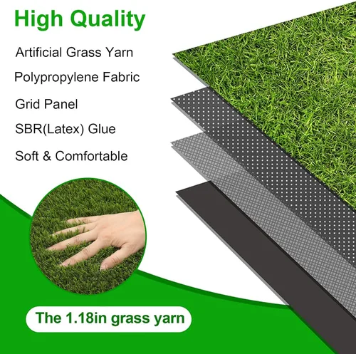 Vista 4 de SHACOS Almohadilla de césped artificial para perros de 20 x 25 pulgadas, almohadillas de entrenamiento para orinar para cachorros, tapete