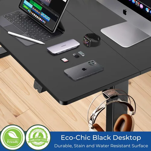 Vista 6 de Our Modern Space Escritorio eléctrico de pie de 40 pulgadas de altura ajustable – Mesa rectangular grande para la oficina en casa mejorada