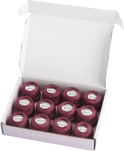 Vista 24 de Rhapsody Hilo de algodón perla tamaño 8 hilo de ganchillo Perle 12 bolas Set tejido a mano, bordado, sashiko, punto de cruz, costura, aguja