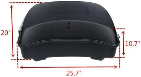 Vista 4 de TCMT Negro mate 10.7 "almohadilla del respaldo del maletero para Harley Tour Pak Touring Glide 14-25