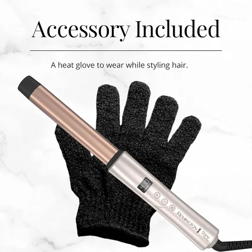 Vista 6 de REMINGTON Shine Therapy - Varita rizadora de barril recto de 1 pulgada con infusión de aceite de argán y queratina para ondas sueltas, incluye