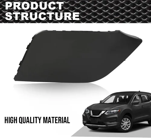 Vista 8 de CNNELL Cubierta de gancho de remolque para parachoques delantero compatible con Nissan Rogue 2017 2018 2019 2020 negro tapón de remolque 622A0-6FL0H