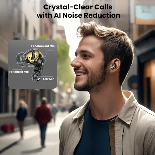 Vista 8 de TOZO NC20 Auriculares inalámbricos con cancelación activa de ruido, auriculares Bluetooth de sonido Hi-Res LDAC, auriculares con 6 micrófonos AI