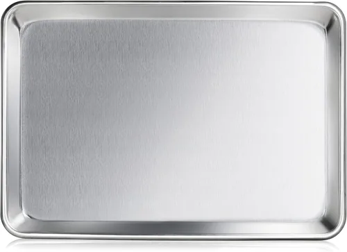 New Star Foodservice 36800 Sartén de aluminio de grado comercial de calibre 12 con cuentas abiertas, 18 pulgadas de largo x 26 pulgadas de ancho x 2