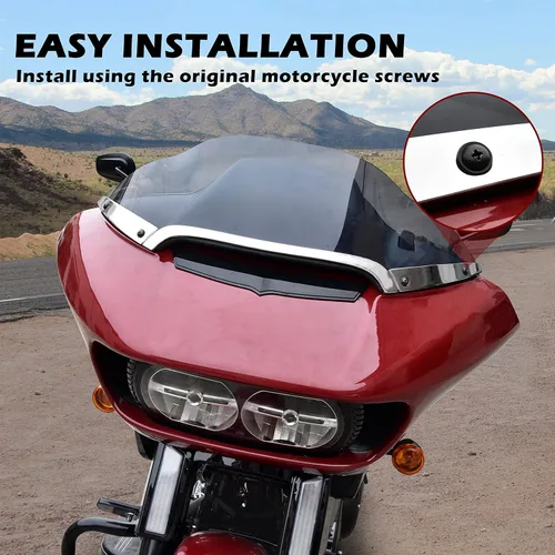 Vista 3 de Kit de molduras de parabrisas dividido para Harley Road Glide 15-24, aluminio dividido lateral de parabrisas lateral para Harley Touring Road Glide
