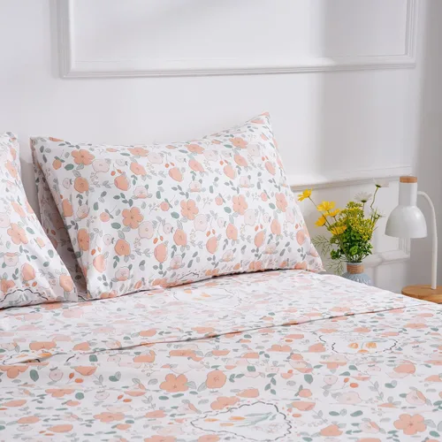 Vista 56 de Juego de sábanas de diseño estampado clásico - Juegos de sábanas con bolsillo profundo ultra suave y transpirable., Microfibra, Celeste (Baby Blue)