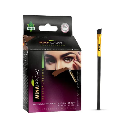 Vista 10 de MinaiBrow Polvo de tinte natural negro con agua de rosas y cepillo biselado doble Tinte instantáneo para cejas a prueba de manchas para cobertura