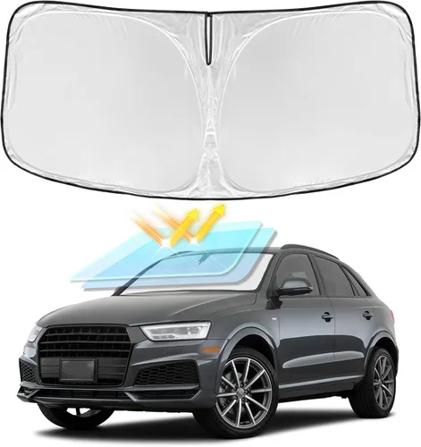 Vista 84 de Parasol para parabrisas de 4 capas, ajuste personalizad, tela 240T, plegable, bloquea los rayos ultravioletas, accesorios de automóvil