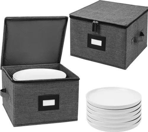 Vista 8 de Mayniu Paquete de 2 Cajas de Almacenamiento para Copas de Vino, Contenedores Estuches de Almacenamiento para Copas con Pie, Almacenamiento