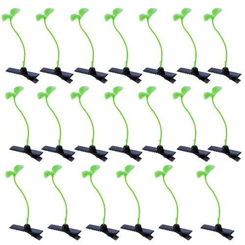 20 Pcs Bean Sprout Hair Clips Green Plant Pea Hairpin Little Grass Barrette Cute Ornaments Hairpiece Accessories for Kids Girls Women School Home