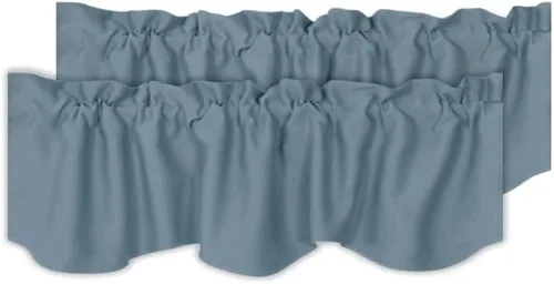 Vista 37 de H.VERSAILTEX - Cenefa de cortina opaca para ventanas de cocina, sala de estar/baño, para protección de la privacidad y decoración, con bolsillo