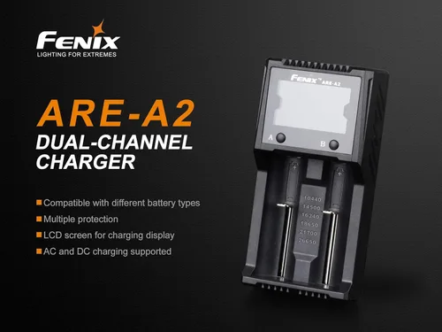 Vista 2 de EdisonBright Fenix are-A2 Cargador de batería inteligente para 21700/18650/16340 BBX5 Estuche de transporte de batería