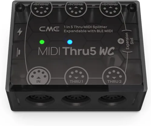 Vista 4 de CME MIDI Thru5 WC - Premium MIDI Thru de 1 a 5 - Transmisión cableada de alta precisión de 1 entrada a 5 salidas con optoacoplador de alta velocidad