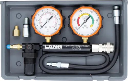 Vista 3 de Lang Tools CLT-2 comprobador de fugas en cilindros de 100 PSI con dos medidores, talla única