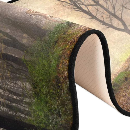 Vista 6 de ALAZA Fallow Deer Dreamy Misty Forest Runner Alfombra antideslizante para pasillo, entrada, sala de estar, dormitorio, decoración del hogar, 72 x 24