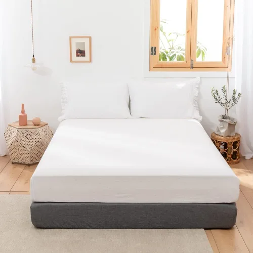 Vista 16 de Simple&Opulence Sábana bajera ajustable de lino (1 pieza), funda de colchón de 14 pulgadas de profundidad, mezcla de algodón natural, suave y Azul