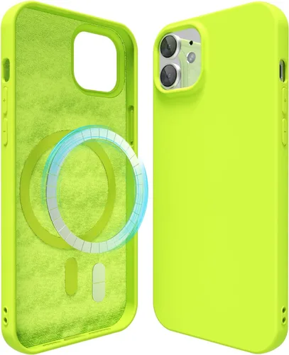 Vista 347 de oakxco Funda de silicona para iPhone 12 Pro Max, magnética, compatible con carga inalámbrica Magsafe, cubierta protectora de goma suave y delgada