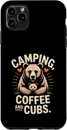 Vista 13 de Camping Coffee and Cubs Bear Family Case for iPhone 16