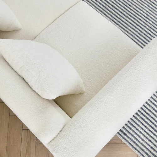 Vista 14 de Modern Loveseat Sofa Couch for Living Room, 81''W Lounge Futon Couch with 3 Pillows, Comfortable Seating Cushion, for Small Space Apartment, Concise