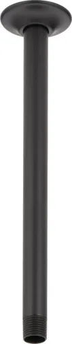 Vista 6 de Delta Faucet - Brazo de ducha de montaje en techo de 14 pulgadas y brida, brazo de ducha recto negro, acero inoxidable negro U4998-KS