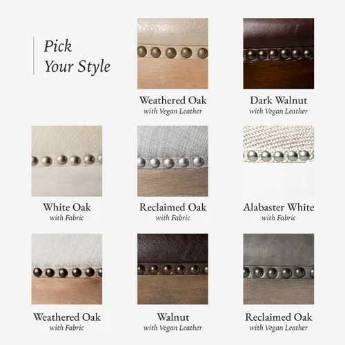 Vista 15 de Maven Lane Pullman Silla de cocina giratoria de madera de 180 grados, sin espalda, 30 pulgadas de alto, con borde de cabeza de clavo, acabado