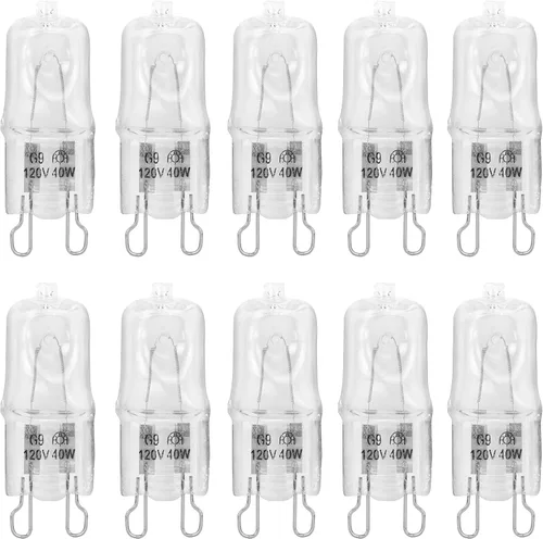 10 unidades, lente transparente, Q40/G9/CL/120V G9 JCD 40 vatios, 120 voltios, T4 JD, halógena, para hogar, foco colgante tipo candelabro de pared,