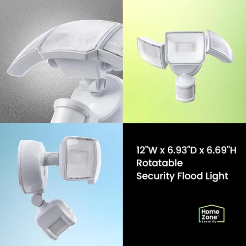 Vista 8 de HOME ZONE Security Smart SMD LED Outdoor Flood Light, 3500LM, 3000-5000K Adjustable Color Temperature, Long & Wide 70’ x 240° Motion Sensor