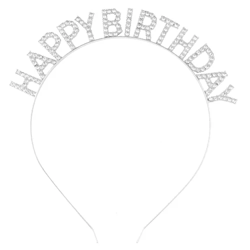 Vista 9 de CIEHER Diadema Corona de Cumpleaños Negra, Es Mi Cumpleaños Accesorios para el Cabello con Decoraciones de Feliz Cumpleaños para Mujeres y Niñas