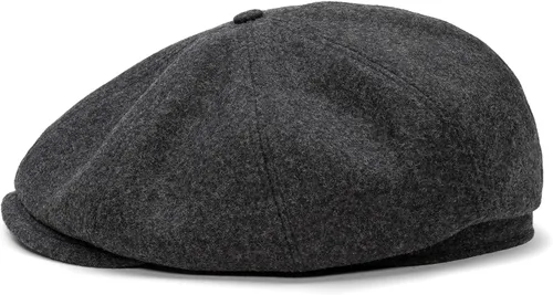 Sterkowski Shelby | Gorra de periódico 100% lana para hombre | Elegante sombrero de papel de 8 paneles Gris-oscuro
