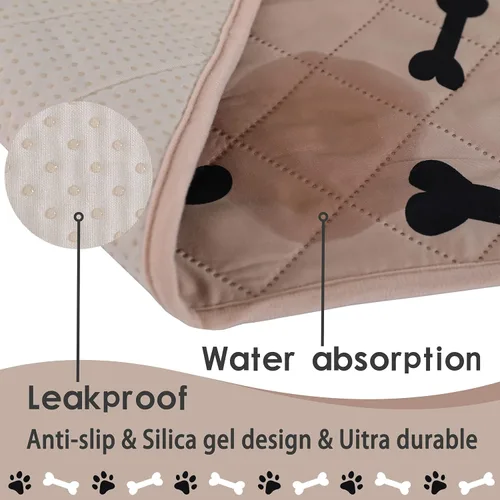 Vista 5 de 2 almohadillas para orina de perro, alfombras lavables antideslizantes para perros pequeños, almohadillas de entrenamiento para absorción de agua