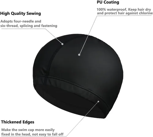 Vista 2 de Gorra de natación de tela impermeable de poliuretano para hombre y mujer, 5
