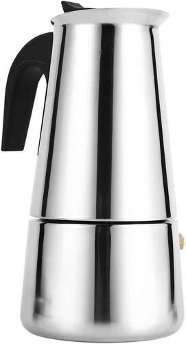Olla de café Moka de acero inoxidable de 10.1 fl oz, cafetera superior para estufa de percolador, cafetera espresso para uso en casa y oficina