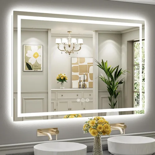 Vista 13 de Briivue Espejo de baño LED de 20 x 28 pulgadas con luces, retroiluminado y frontal iluminado, espejo de tocador de baño con luz antiniebla