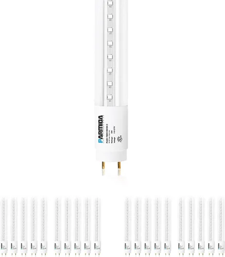 PARMIDA - Tubo de luz LED T8 tipo B de derivación, balasto de 18 W, con certificación UL para conexión de extremo único y de doble extremo, 2200 lm