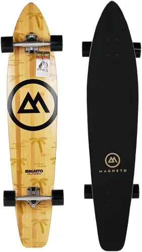 Vista 8 de Magneto 44 inch Kicktail Cruiser Longboard Skateboard Bamboo and Hard Maple Deck Made for Adults, Teens, and Kids