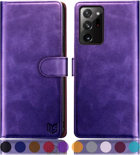 Vista 12 de SUANPOT Funda de piel tipo cartera para Samsung Galaxy Note 20 Ultra 5G de 6.9 pulgadas con bloqueo RFID, tarjetero para tarjetas de crédito, funda