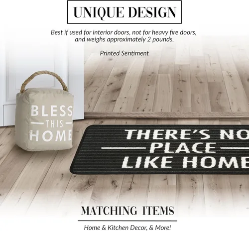 Vista 4 de Pavilion Gift Company 72151 Bless This Home - Tope para puerta, 5 x 6 pulgadas, gris, bronceado, beige y blanco