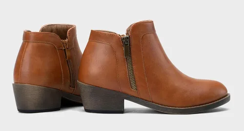 Vista 4 de Jeossy Botas de tobillo clásicas 9618 para mujer, botas de tacón grueso sin cordones para mujer