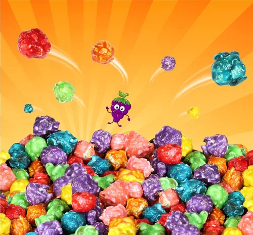 Vista 2 de It's Delish - Palomitas de maíz gourmet de colores arcoíris Bolsa a granel de 8 onzas Snack multicolor de palomitas de maíz Confeti divertido