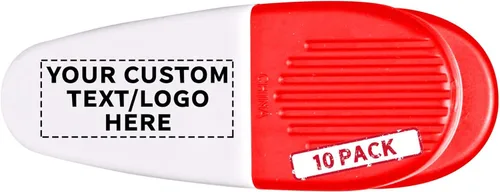 Vista 16 de 100 soportes magnéticos para notas adhesivas - Texto personalizable, Logo - Clip grande, Plástico - Transparente